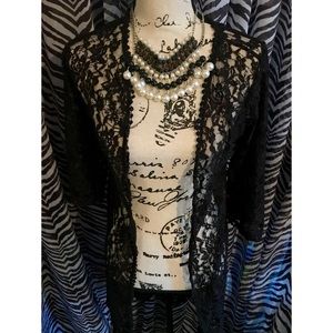 Black lace kimono